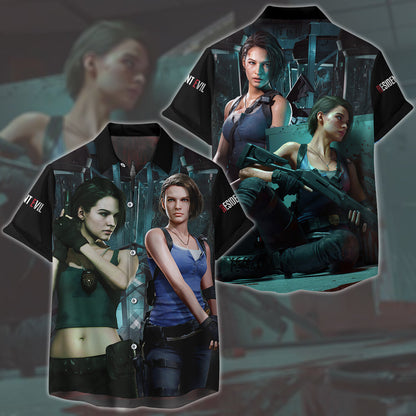 Resident Evil Jill Valentine Video Game All Over Printed T-shirt Tank Top Zip Hoodie Pullover Hoodie Hawaiian Shirt Beach Shorts Joggers Hawaiian Shirt