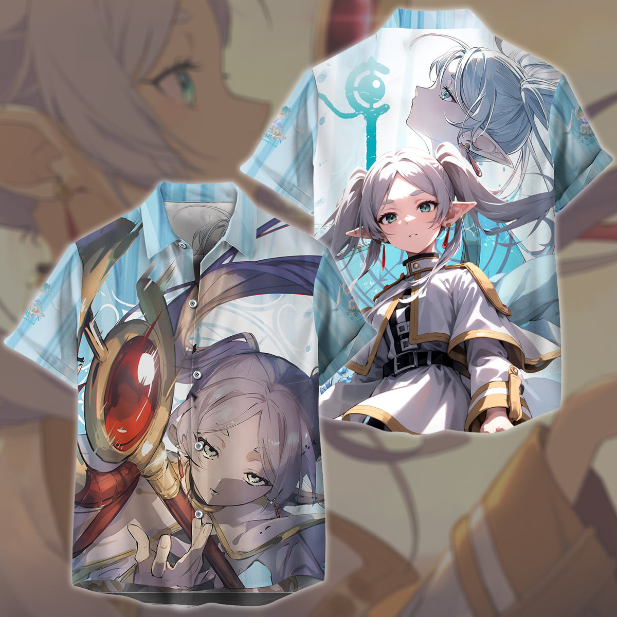 Frieren Anime Manga All Over Printed T-shirt Tank Top Zip Hoodie Pullover Hoodie Hawaiian Shirt Beach Shorts Joggers Hawaiian Shirt