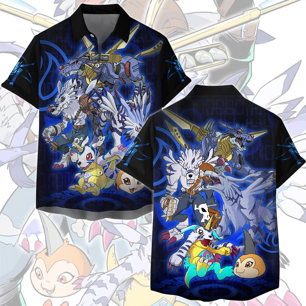 Digimon Gabumon Evolution Video Game All Over Printed T-shirt Tank Top Zip Hoodie Pullover Hoodie Hawaiian Shirt Beach Shorts Joggers Hawaiian Shirt S