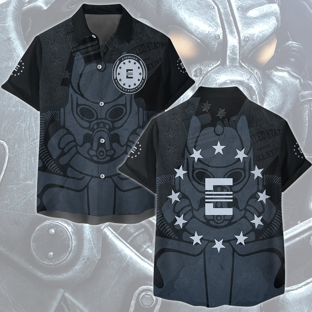 Fallout The Enclave Video Game All Over Printed T-shirt Tank Top Zip Hoodie Pullover Hoodie Hawaiian Shirt Beach Shorts Joggers Hawaiian Shirt