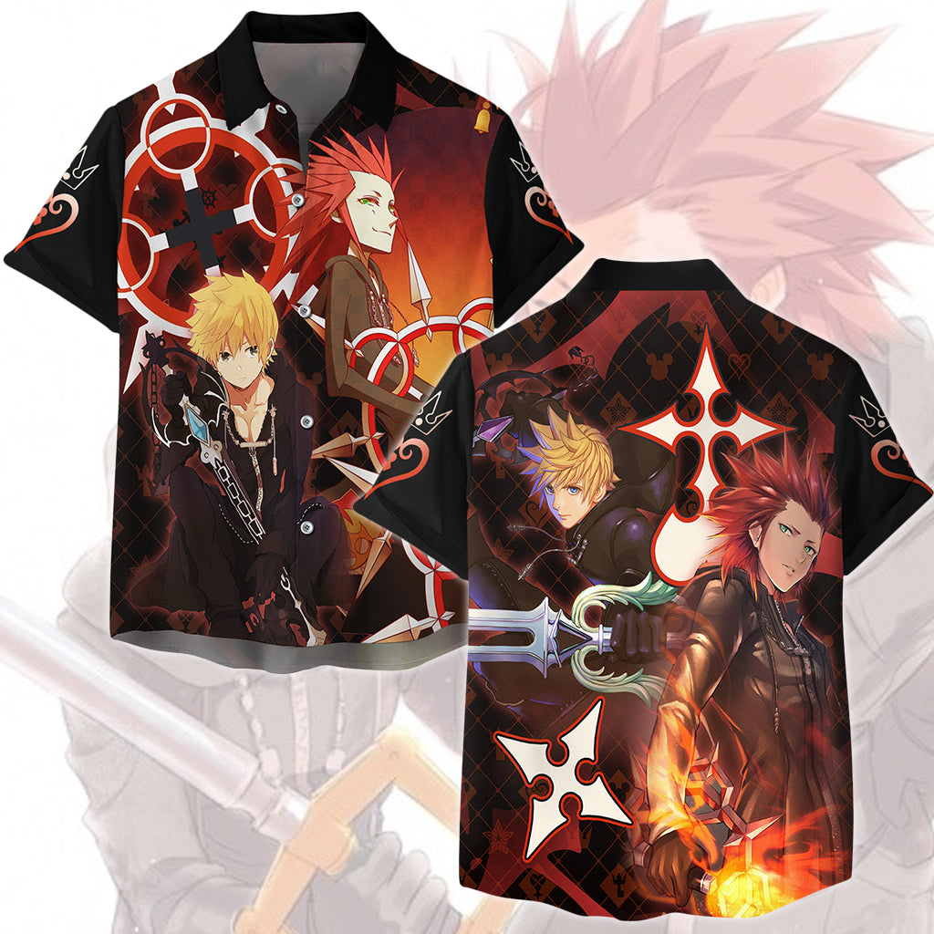 Kingdom Hearts Axel and Roxas Video Game All Over Printed T-shirt Tank Top Zip Hoodie Pullover Hoodie Hawaiian Shirt Beach Shorts Joggers Hawaiian Shirt S