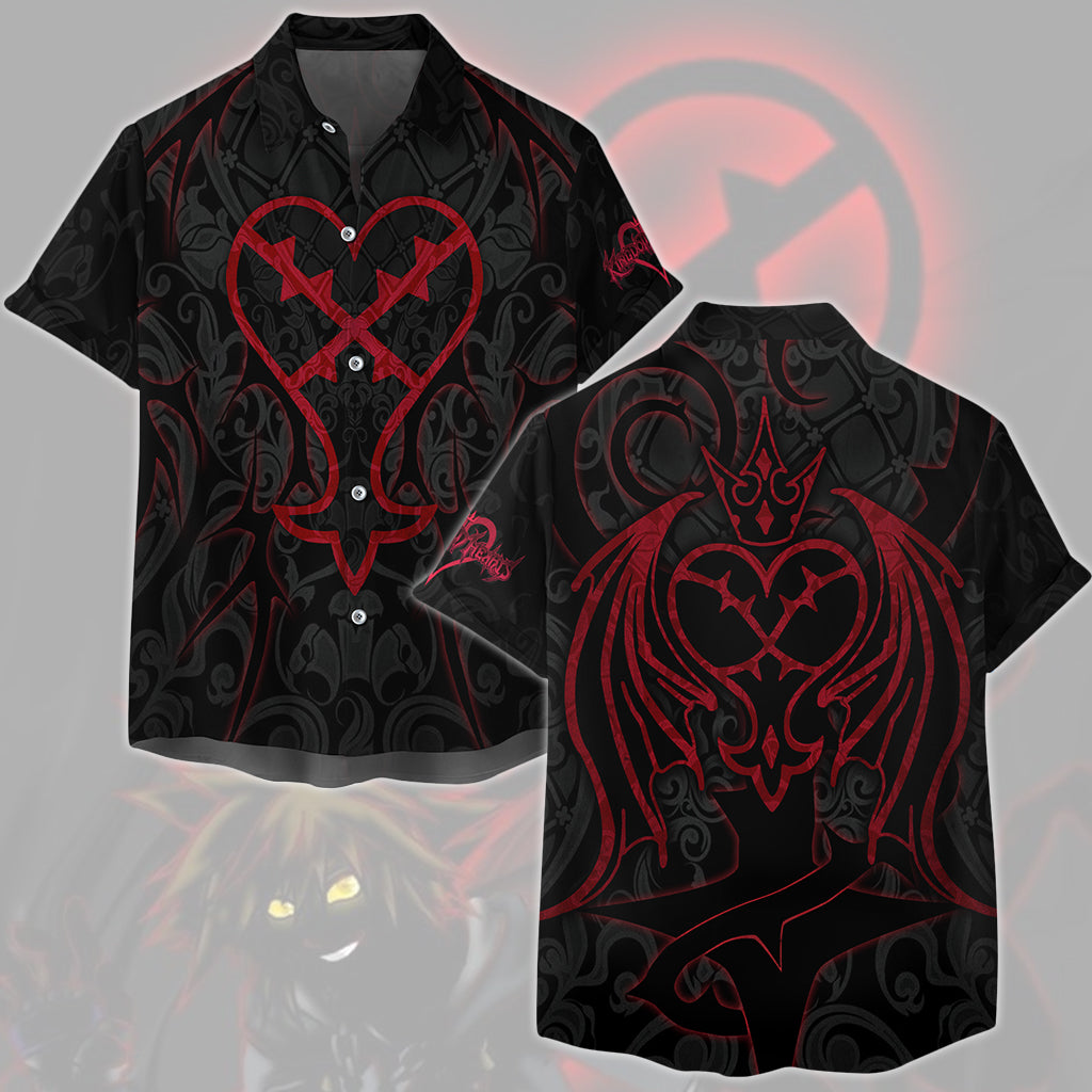 Kingdom Hearts Symbols The Heartless Emblem Video Game All Over Printed T-shirt Tank Top Zip Hoodie Pullover Hoodie Hawaiian Shirt Beach Shorts Joggers