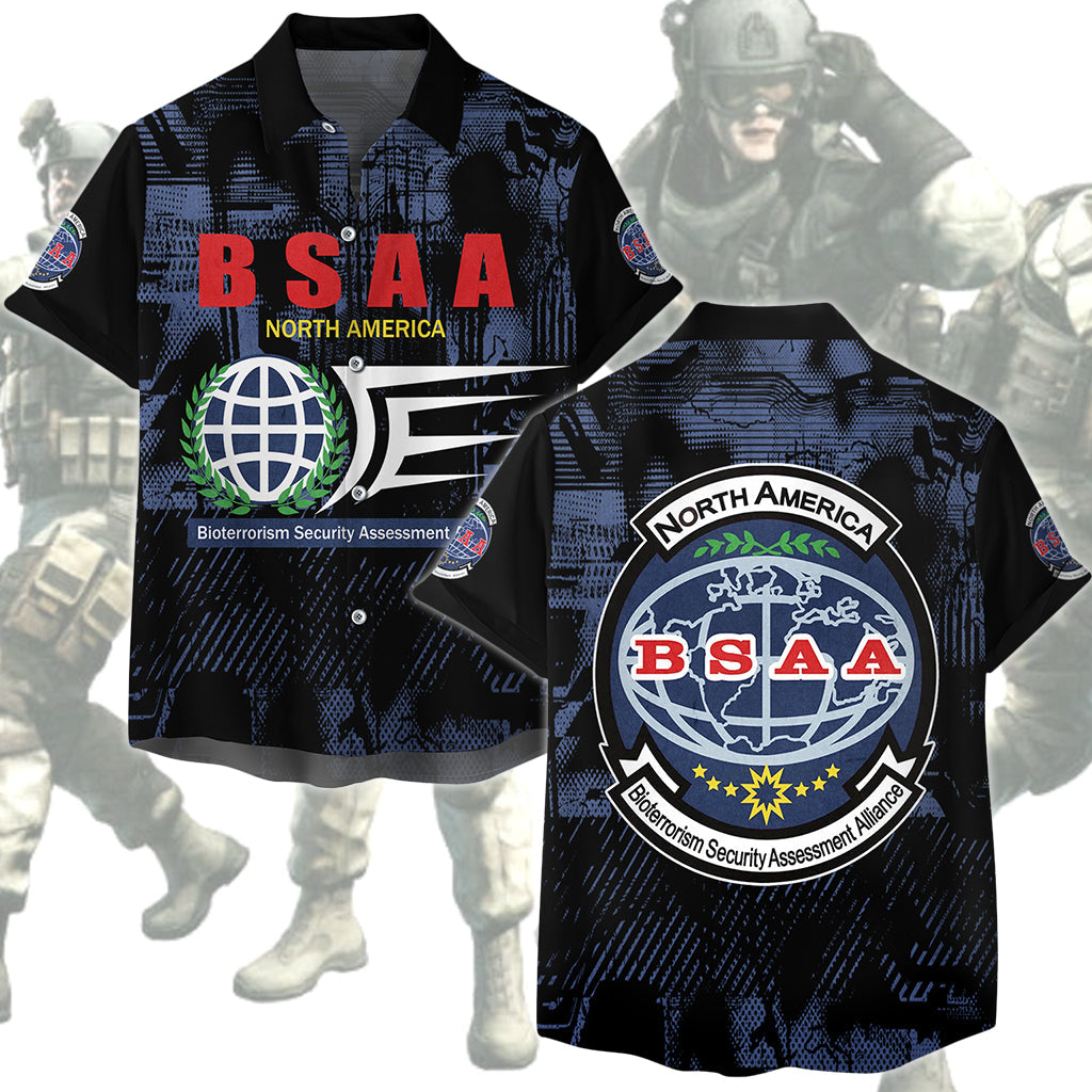 Resident Evil Bioterrorism Security Assessment Alliance (B.S.A.A.) Video Game All Over Printed T-shirt Tank Top Zip Hoodie Pullover Hoodie Hawaiian Shirt Beach Shorts Joggers Hawaiian Shirt