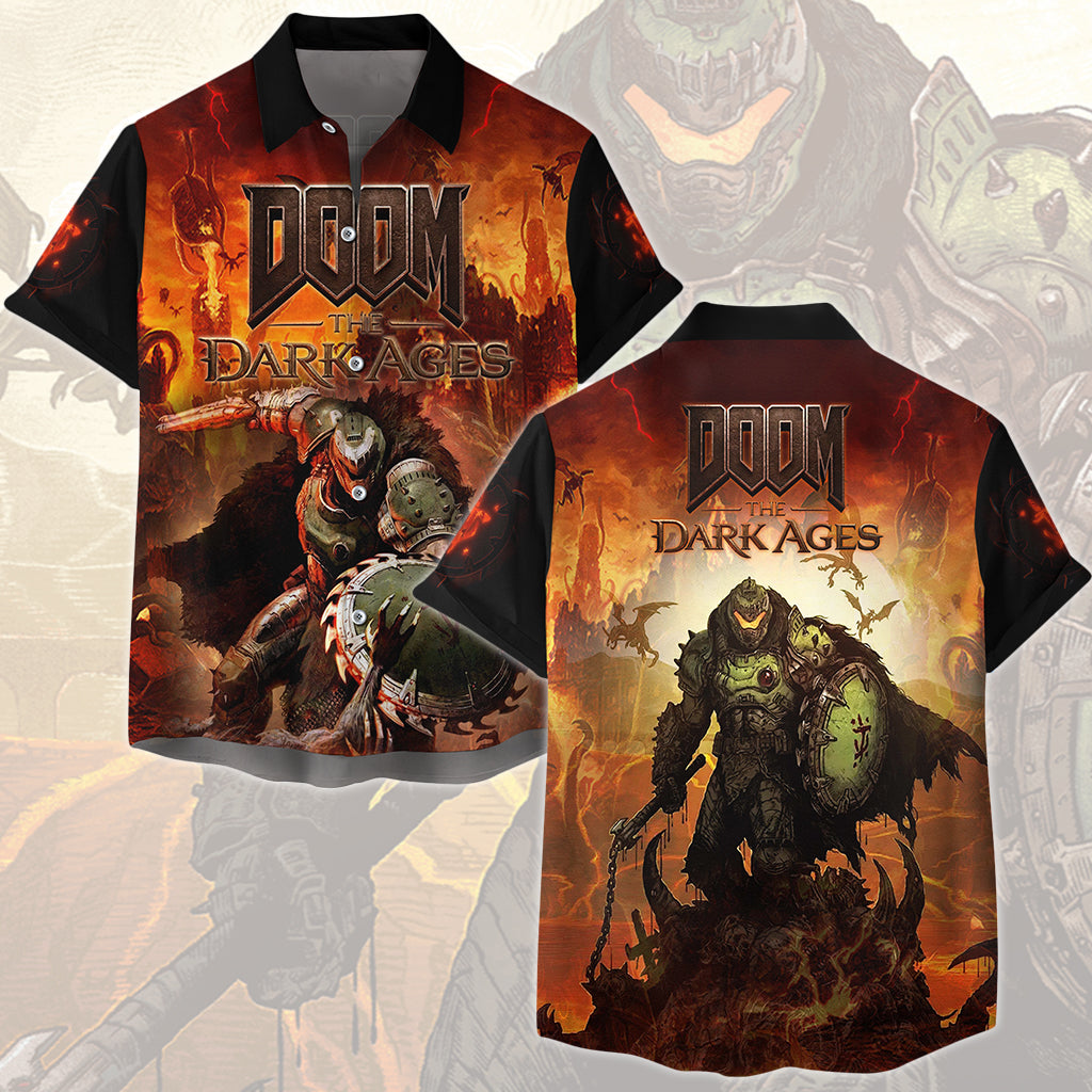 Doom: The Dark Ages Video Game All Over Printed T-shirt Tank Top Zip Hoodie Pullover Hoodie Hawaiian Shirt Beach Shorts Joggers Hawaiian Shirt S