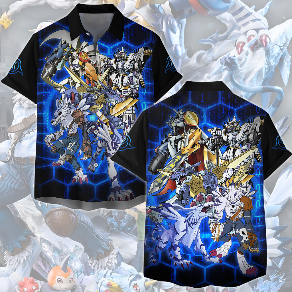 Digimon Garurumon Evolution Video Game All Over Printed T-shirt Tank Top Zip Hoodie Pullover Hoodie Hawaiian Shirt Beach Shorts Joggers Hawaiian Shirt S