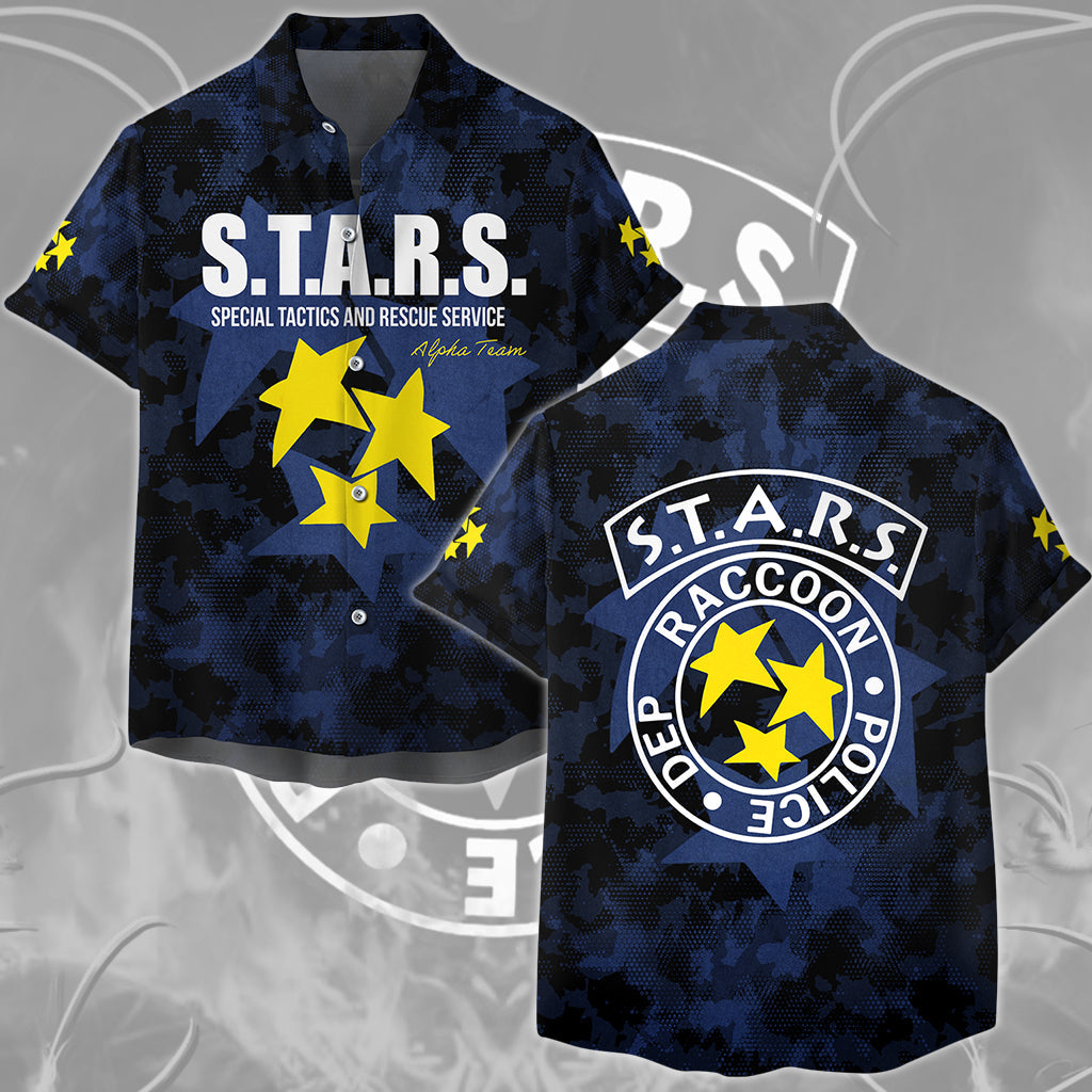 Resident Evil S.T.A.R.S. Alpha Team Video Game All Over Printed T-shirt Tank Top Zip Hoodie Pullover Hoodie Hawaiian Shirt Beach Shorts Joggers Hawaiian Shirt