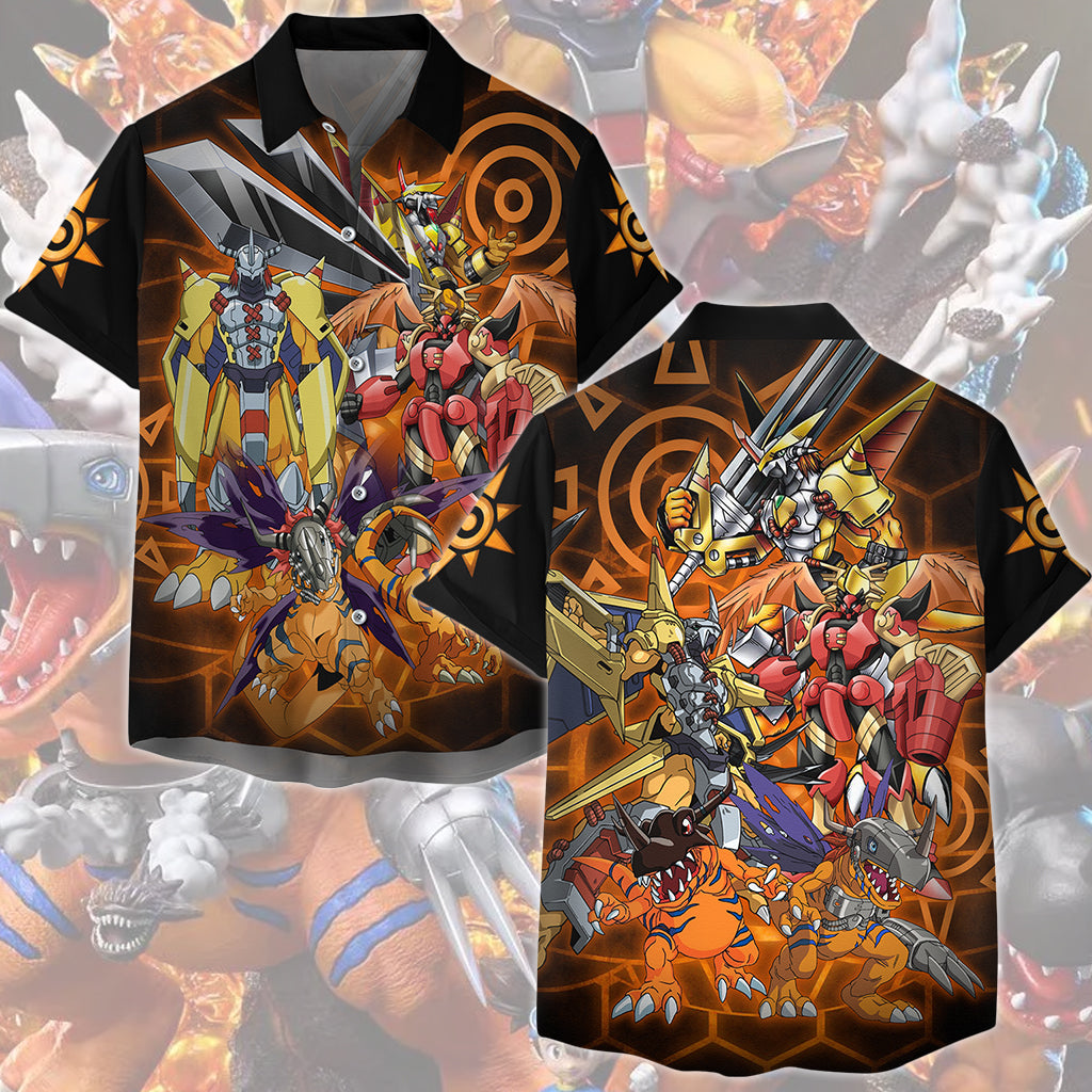 Digimon Greymon Evolution Video Game All Over Printed T-shirt Tank Top Zip Hoodie Pullover Hoodie Hawaiian Shirt Beach Shorts Joggers Hawaiian Shirt S