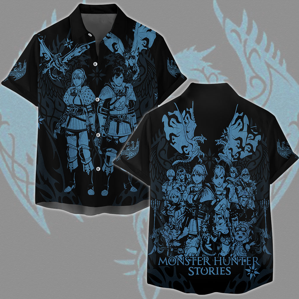 Monster Hunter Stories 3: Twisted Reflection Video Game All Over Printed T-shirt Tank Top Zip Hoodie Pullover Hoodie Hawaiian Shirt Beach Shorts Joggers Hawaiian Shirt