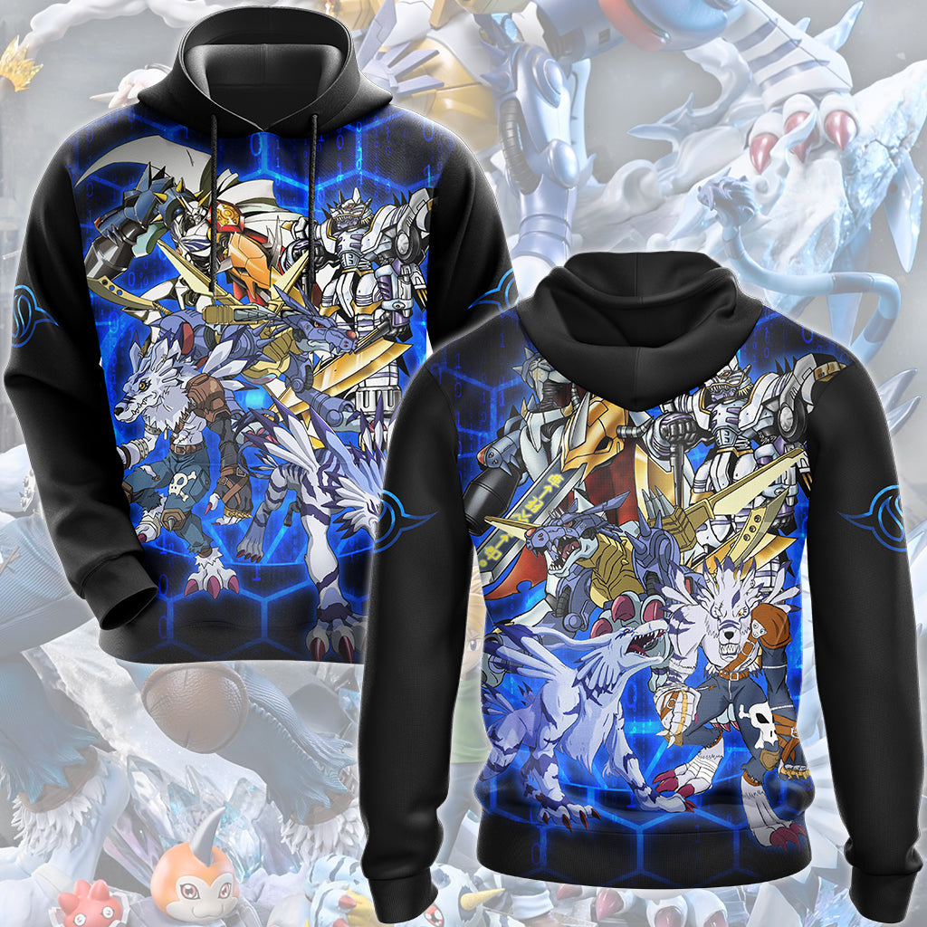 Digimon Garurumon Evolution Video Game All Over Printed T-shirt Tank Top Zip Hoodie Pullover Hoodie Hawaiian Shirt Beach Shorts Joggers Hoodie S