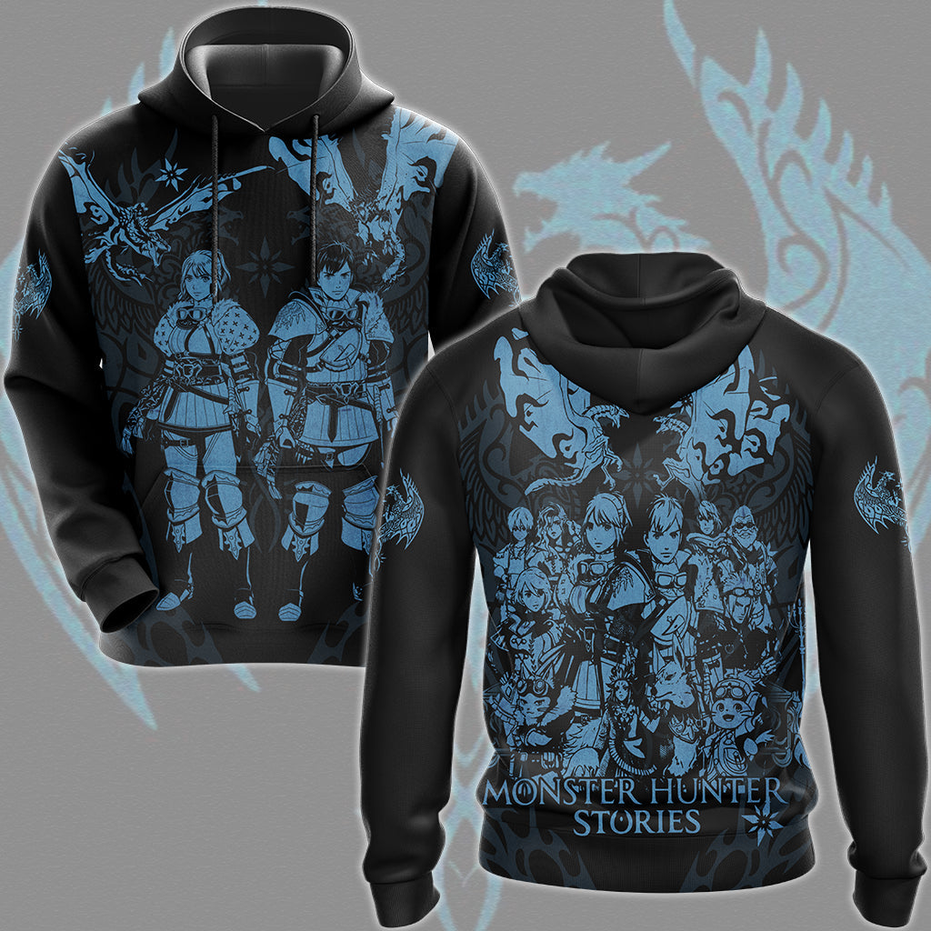 Monster Hunter Stories 3: Twisted Reflection Video Game All Over Printed T-shirt Tank Top Zip Hoodie Pullover Hoodie Hawaiian Shirt Beach Shorts Joggers Hoodie