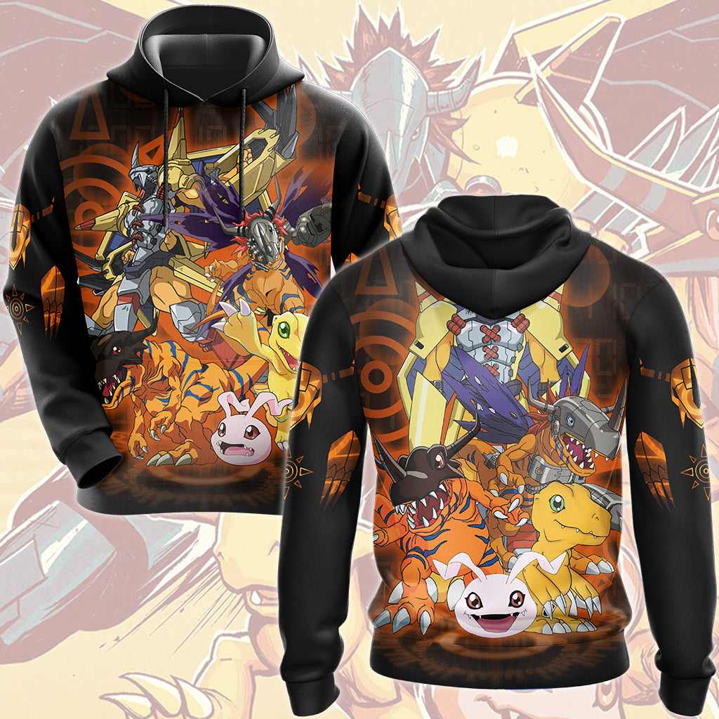 Digimon Agumon Evolution Video Game All Over Printed T-shirt Tank Top Zip Hoodie Pullover Hoodie Hawaiian Shirt Beach Shorts Joggers Hoodie S