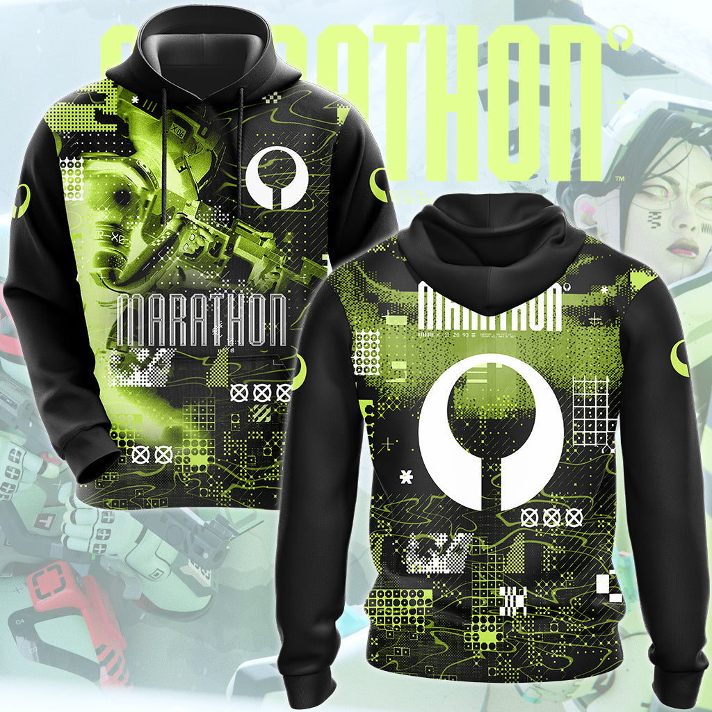 Marathon Video Game All Over Printed T-shirt Tank Top Zip Hoodie Pullover Hoodie Hawaiian Shirt Beach Shorts Joggers Hoodie