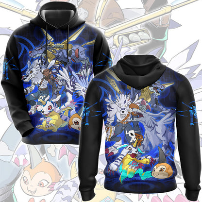 Digimon Gabumon Evolution Video Game All Over Printed T-shirt Tank Top Zip Hoodie Pullover Hoodie Hawaiian Shirt Beach Shorts Joggers Hoodie S