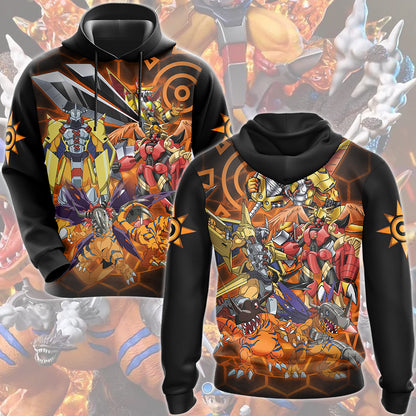 Digimon Greymon Evolution Video Game All Over Printed T-shirt Tank Top Zip Hoodie Pullover Hoodie Hawaiian Shirt Beach Shorts Joggers Hoodie S