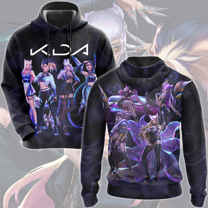 League of Legends K/DA Band Video Game All Over Printed T-shirt Tank Top Zip Hoodie Pullover Hoodie Hawaiian Shirt Beach Shorts Joggers Hoodie