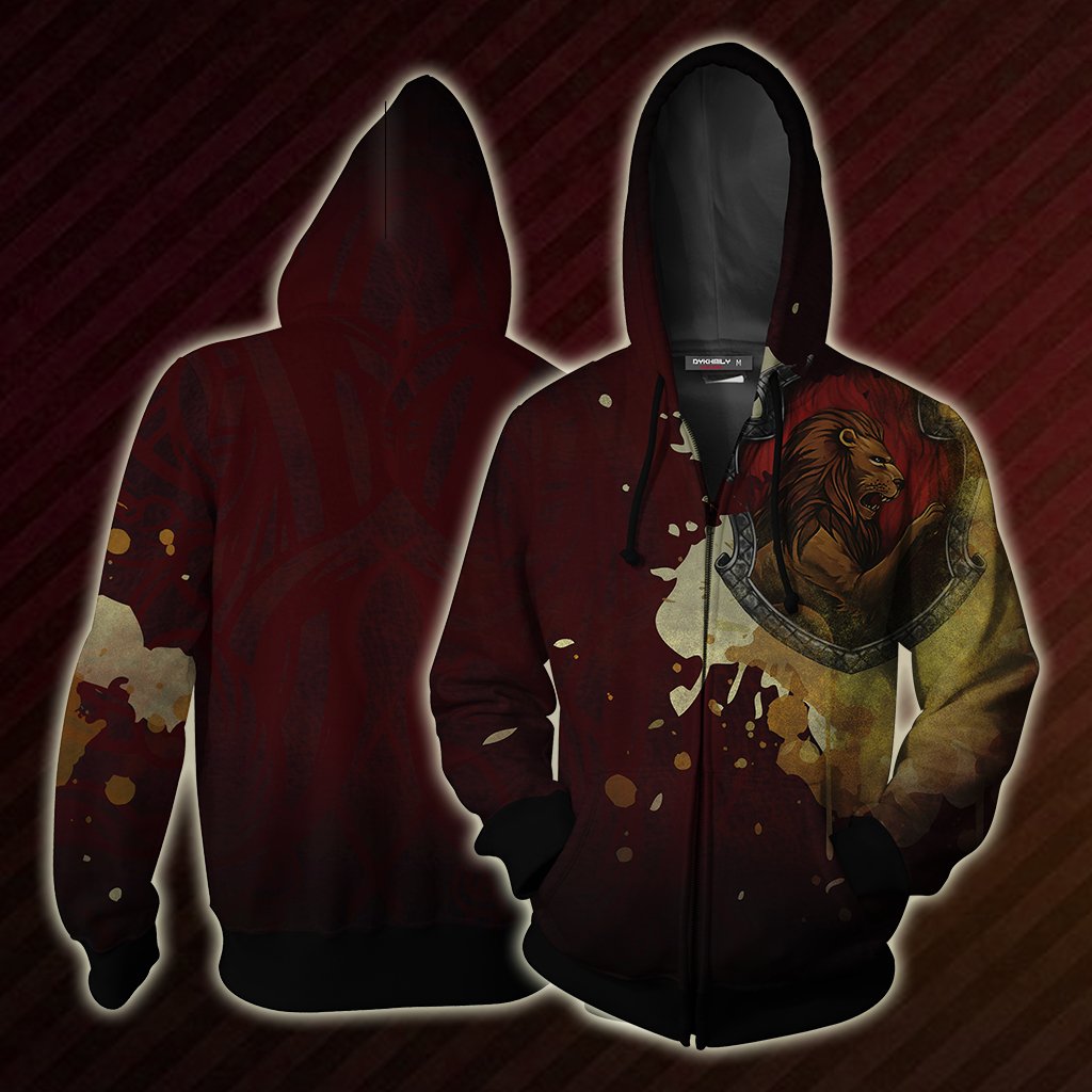 The Gryffindor Lion Hogwarts Harry Potter Unisex 3D T-shirt Zip Hoodie S 