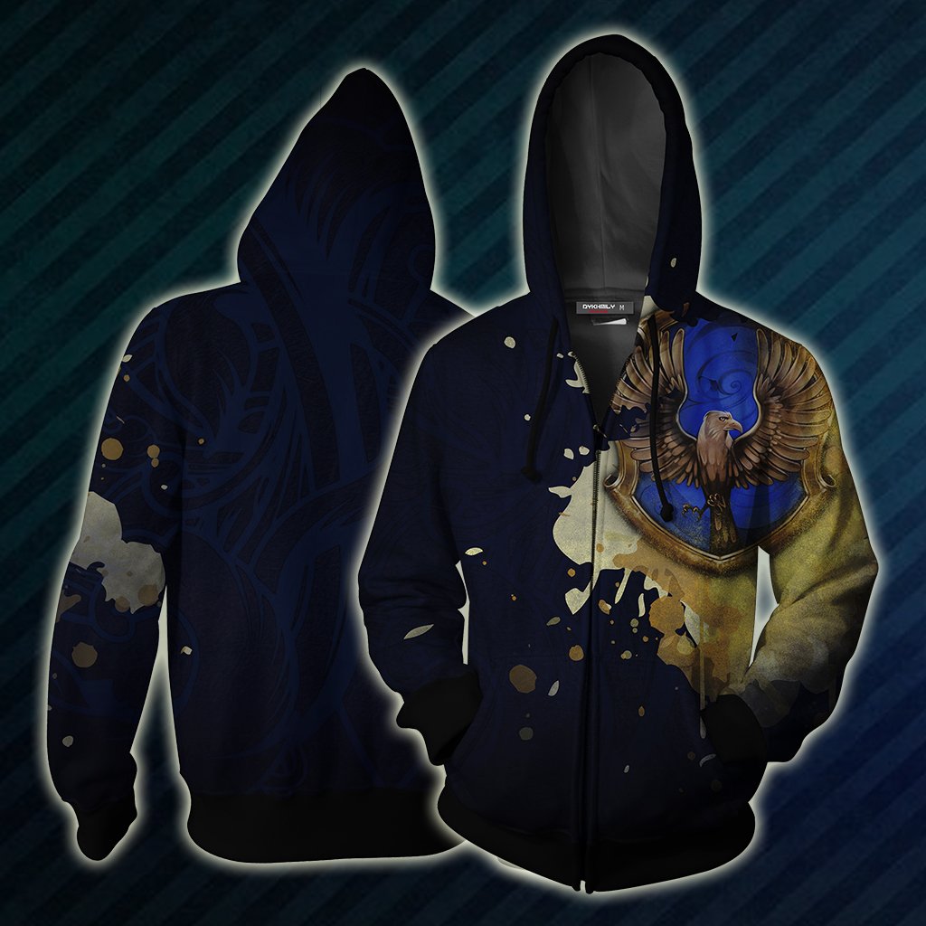 The Ravenclaw Eagle Hogwarts Harry Potter Unisex T-shirt Zip Hoodie S 