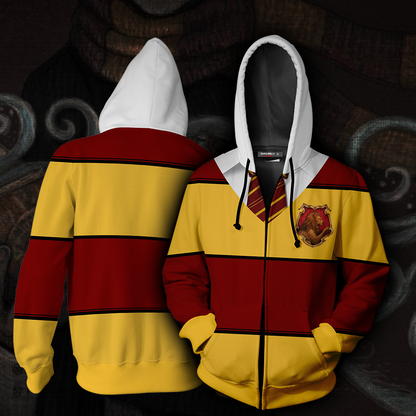 Striped Gryffindor Harry Potter New Unisex 3D T-shirt Zip Hoodie S 
