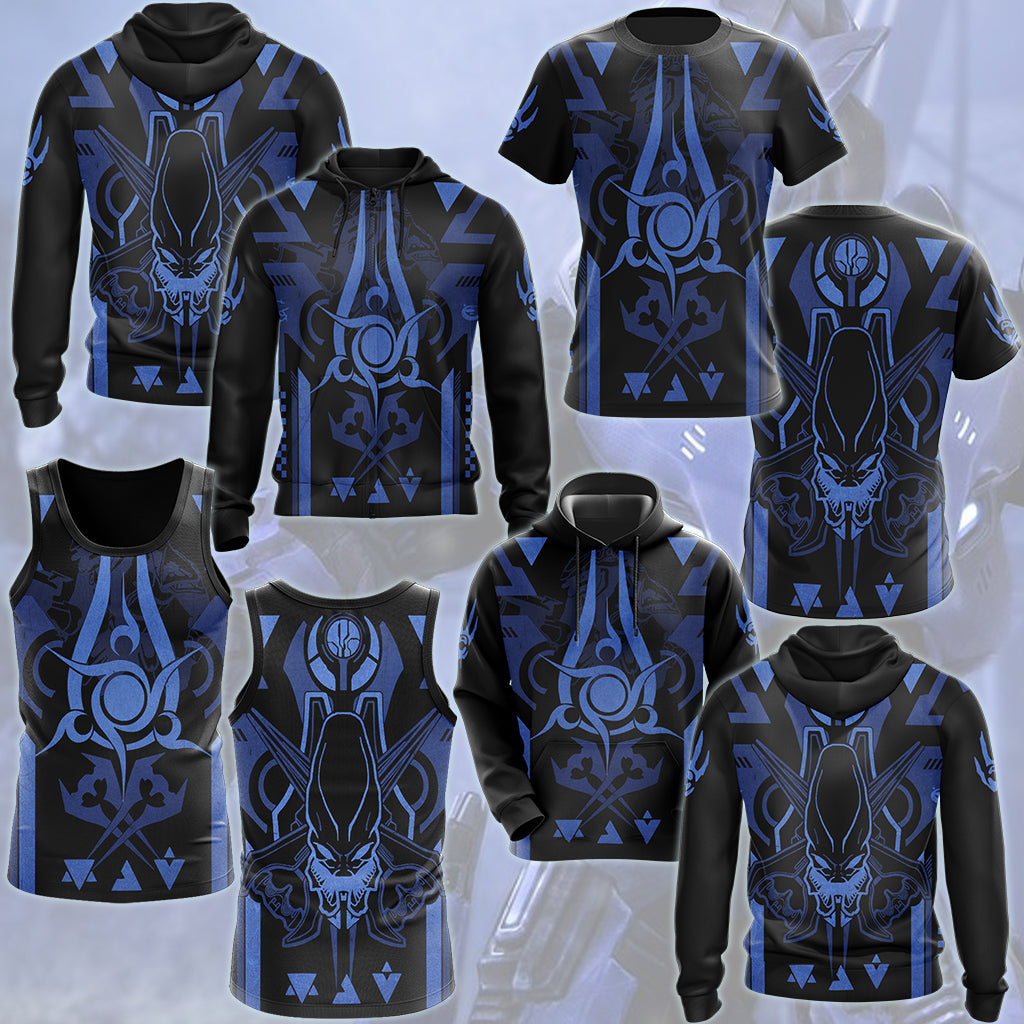 Halo Sangheili (Elite) Video Game All Over Printed T-shirt Tank Top Zip Hoodie Pullover Hoodie Hawaiian Shirt Beach Shorts Joggers