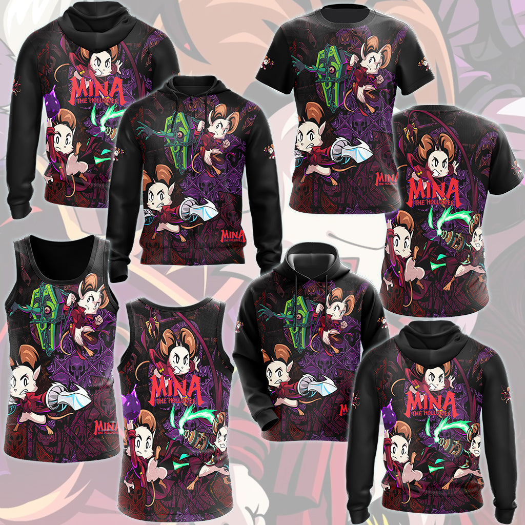 Mina the Hollower Video Game All Over Printed T-shirt Tank Top Zip Hoodie Pullover Hoodie Hawaiian Shirt Beach Shorts Joggers