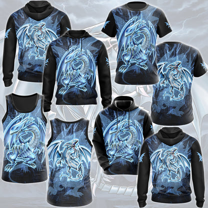 Yu-gi-oh! Blue-Eyes White Dragon Video Game All Over Printed T-shirt Tank Top Zip Hoodie Pullover Hoodie Hawaiian Shirt Beach Shorts Joggers