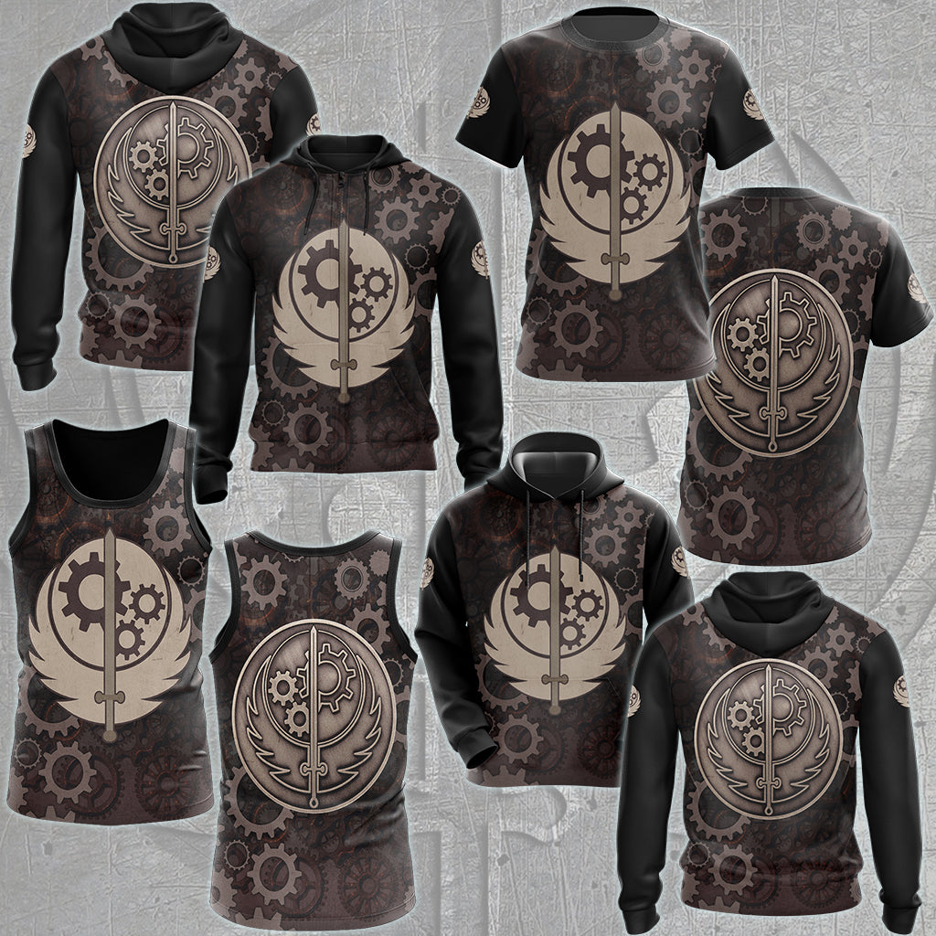 Fallout Brotherhood of Steel Video Game All Over Printed T-shirt Tank Top Zip Hoodie Pullover Hoodie Hawaiian Shirt Beach Shorts Joggers