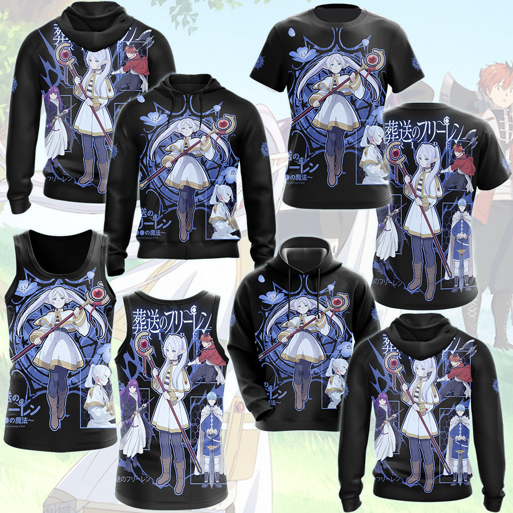 Frieren Anime Manga All Over Printed T-shirt Tank Top Zip Hoodie Pullover Hoodie Hawaiian Shirt Beach Shorts Joggers