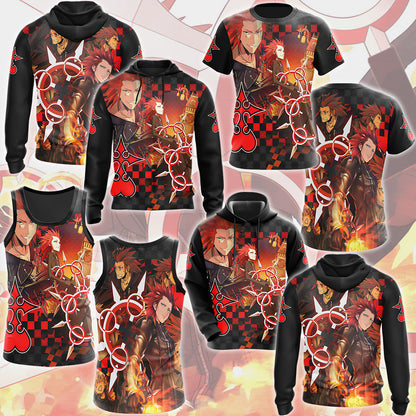 Kingdom Hearts Axel Video Game All Over Printed T-shirt Tank Top Zip Hoodie Pullover Hoodie Hawaiian Shirt Beach Shorts Joggers