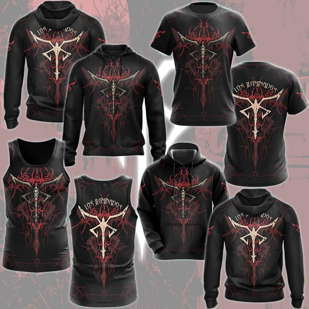 Resident Evil Los Iluminados Video Game All Over Printed T-shirt Tank Top Zip Hoodie Pullover Hoodie Hawaiian Shirt Beach Shorts Joggers
