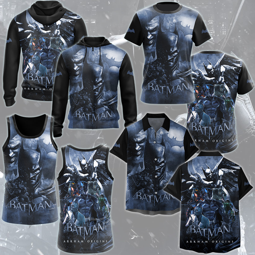 Batman: Arkham Origins Video Game All Over Printed T-shirt Tank Top Zip Hoodie Pullover Hoodie Hawaiian Shirt Beach Shorts Joggers