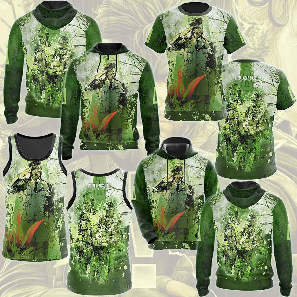 Metal Gear Solid: Snake Eater Video Game All Over Printed T-shirt Tank Top Zip Hoodie Pullover Hoodie Hawaiian Shirt Beach Shorts Joggers
