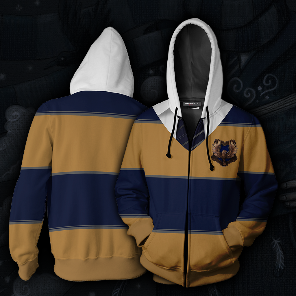Striped Ravenclaw Harry Potter New Unisex 3D T-shirt Zip Hoodie S 