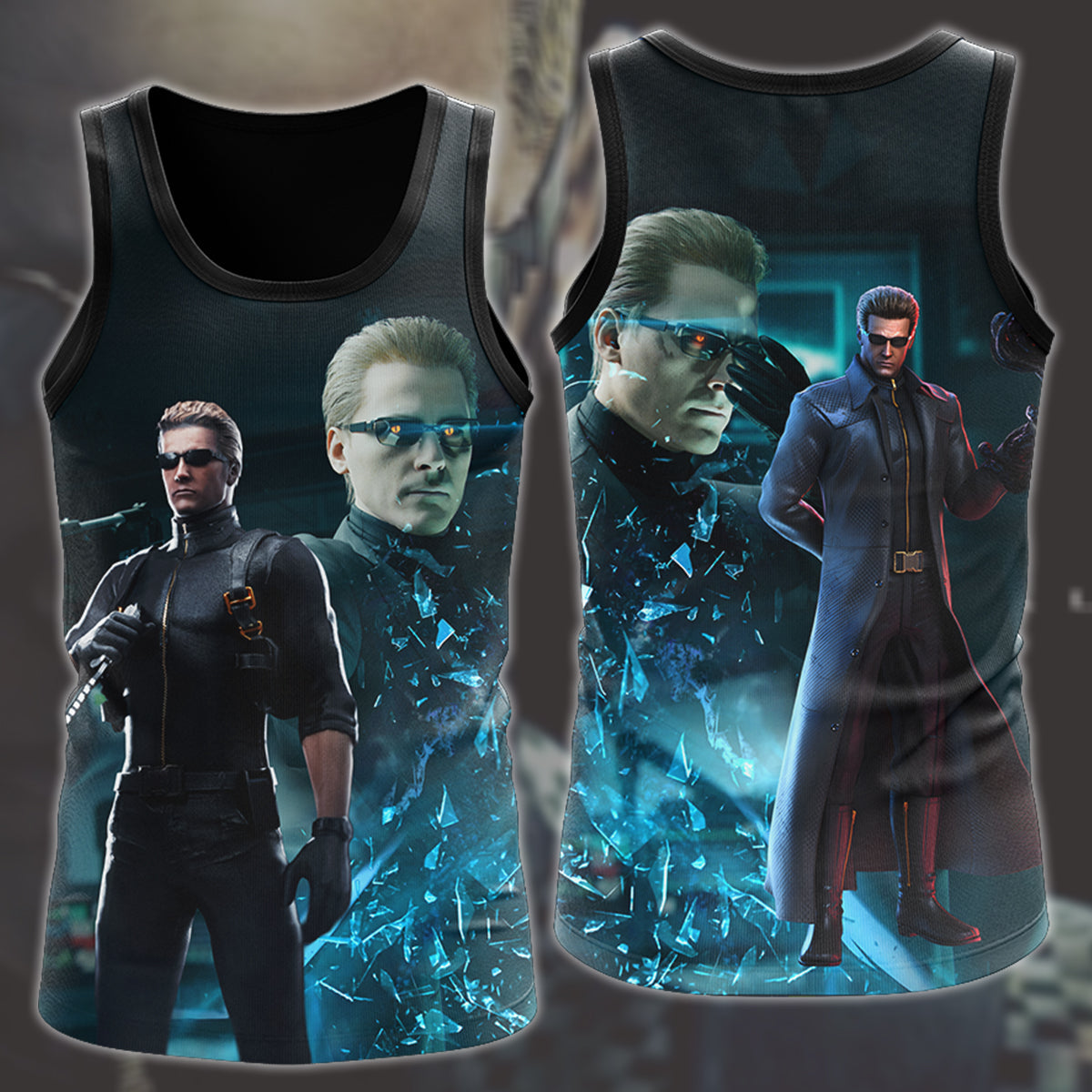 Resident Evil Albert Wesker Video Game All Over Printed T-shirt Tank Top Zip Hoodie Pullover Hoodie Hawaiian Shirt Beach Shorts Joggers Tank Top