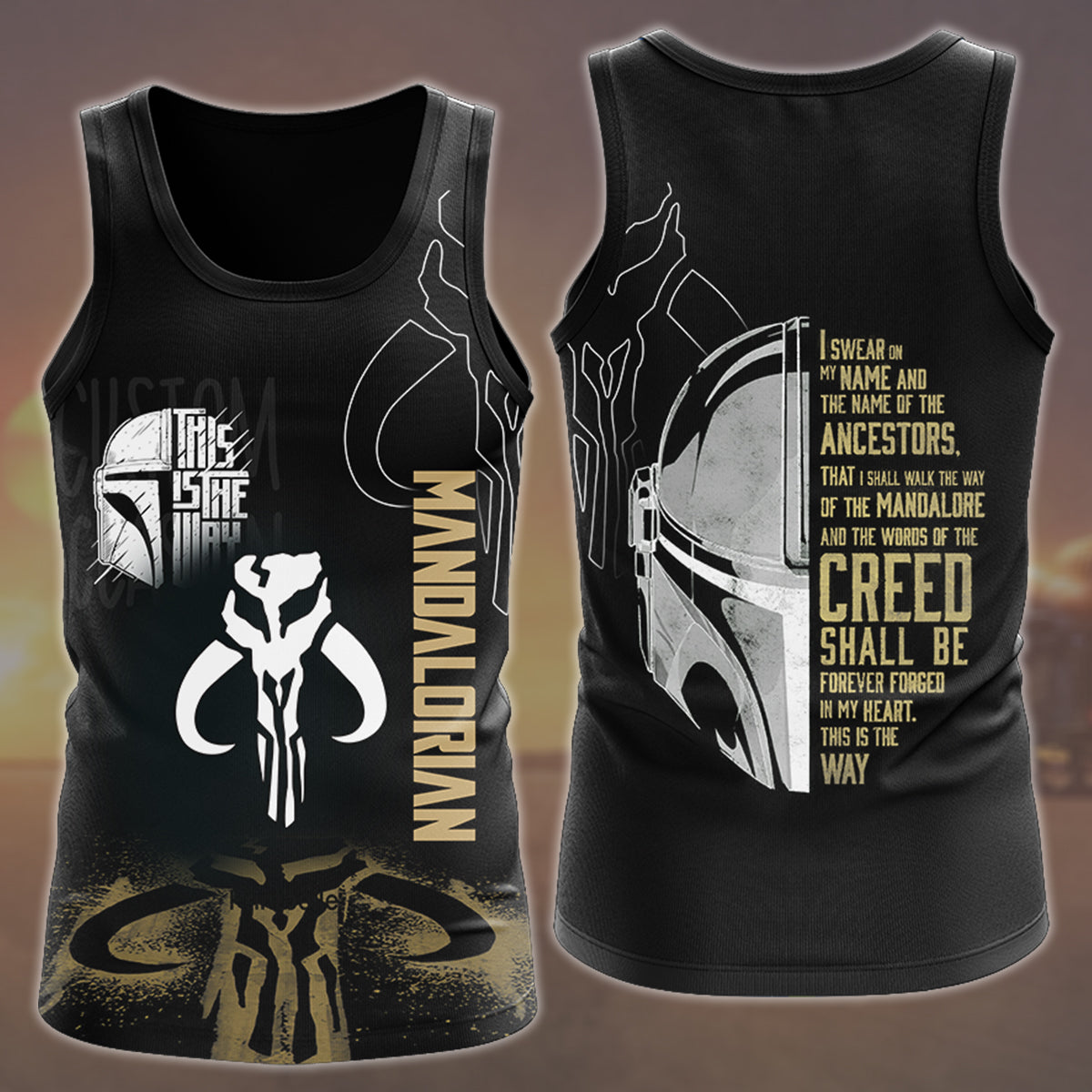 Star Wars The Mandalorian Creed Video Game All Over Printed T-shirt Tank Top Zip Hoodie Pullover Hoodie Hawaiian Shirt Beach Shorts Joggers Tank Top