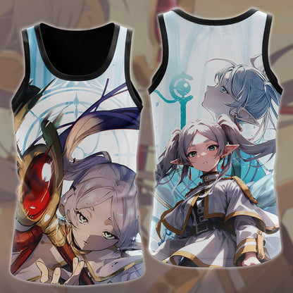 Frieren Anime Manga All Over Printed T-shirt Tank Top Zip Hoodie Pullover Hoodie Hawaiian Shirt Beach Shorts Joggers Tank Top