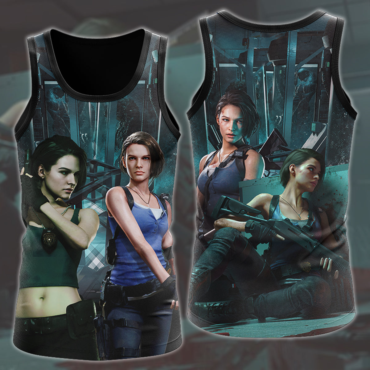 Resident Evil Jill Valentine Video Game All Over Printed T-shirt Tank Top Zip Hoodie Pullover Hoodie Hawaiian Shirt Beach Shorts Joggers Tank Top
