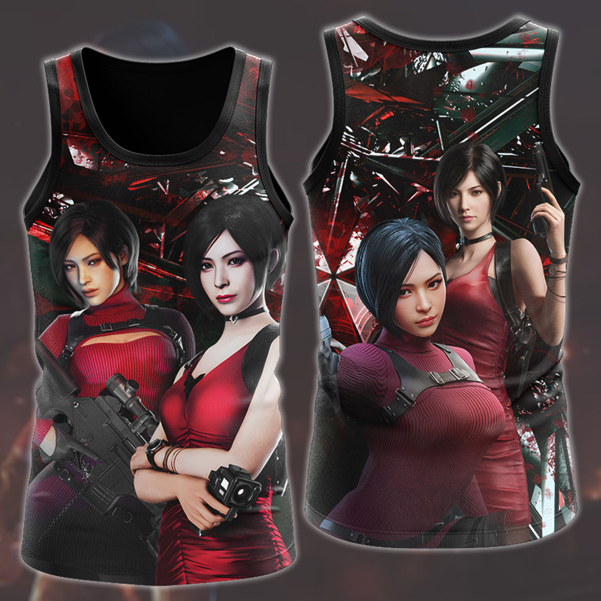 Resident Evil Ada Wong Video Game All Over Printed T-shirt Tank Top Zip Hoodie Pullover Hoodie Hawaiian Shirt Beach Shorts Joggers Tank Top