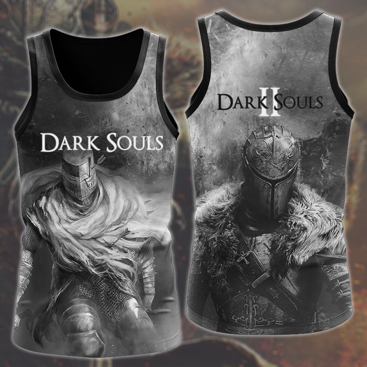 Dark Souls 2 Video Game All Over Printed T-shirt Tank Top Zip Hoodie Pullover Hoodie Hawaiian Shirt Beach Shorts Joggers Tank Top S