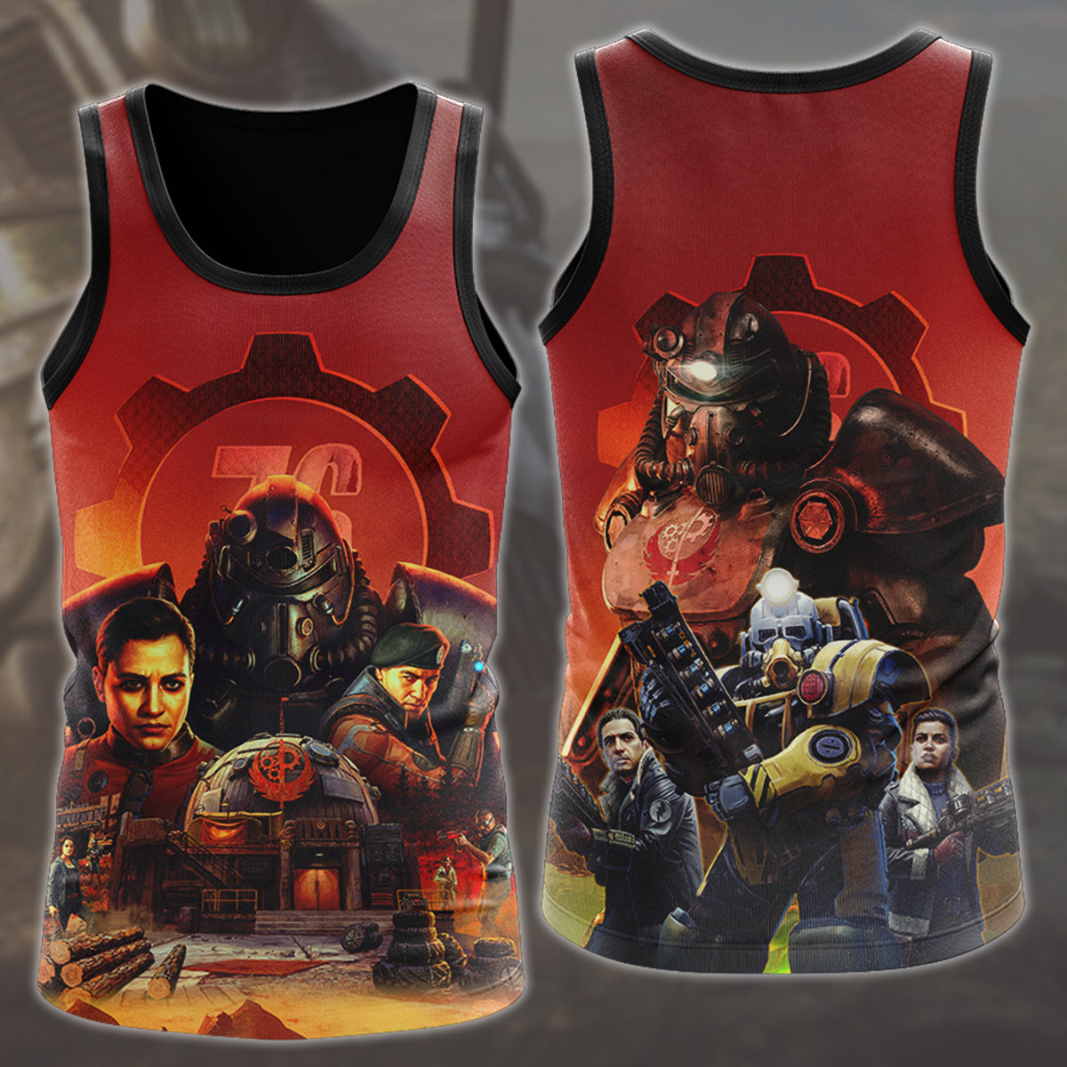 Fallout 76 Video Game All Over Printed T-shirt Tank Top Zip Hoodie Pullover Hoodie Hawaiian Shirt Beach Shorts Joggers Tank Top