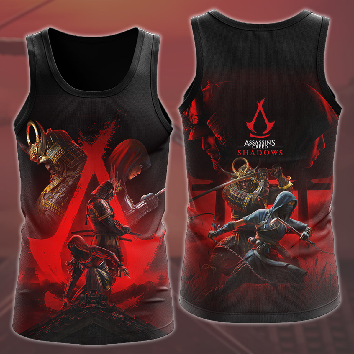 Assassin's Creed Shadows Video Game All Over Printed T-shirt Tank Top Zip Hoodie Pullover Hoodie Hawaiian Shirt Beach Shorts Joggers Tank Top S