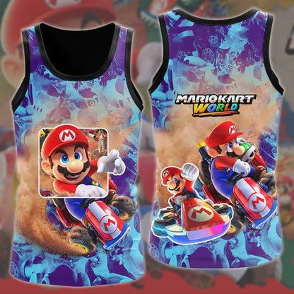 Mario Kart World Video Game All Over Printed T-shirt Tank Top Zip Hoodie Pullover Hoodie Hawaiian Shirt Beach Shorts Joggers Tank Top S
