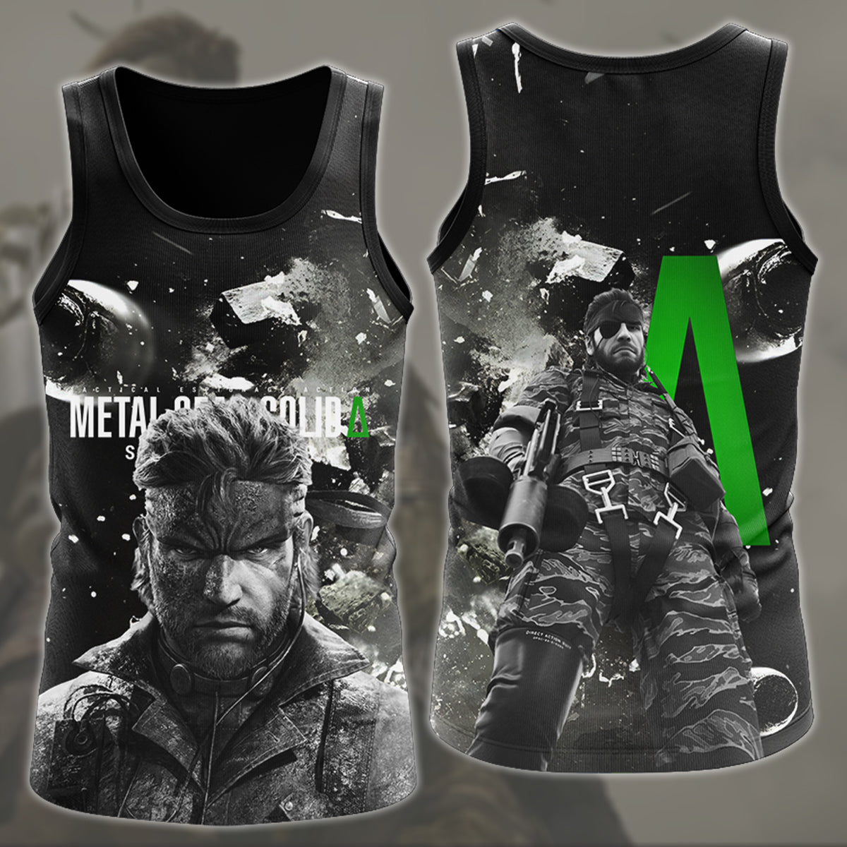 Metal Gear Solid: Snake Eater Video Game All Over Printed T-shirt Tank Top Zip Hoodie Pullover Hoodie Hawaiian Shirt Beach Shorts Joggers Tank Top S