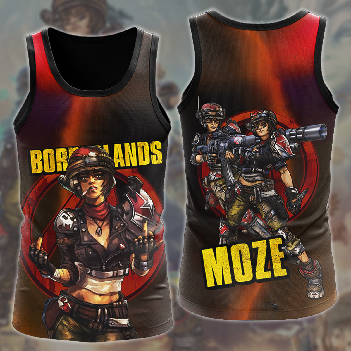 Borderlands Moze Video Game All Over Printed T-shirt Tank Top Zip Hoodie Pullover Hoodie Hawaiian Shirt Beach Shorts Joggers Tank Top S