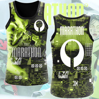 Marathon Video Game All Over Printed T-shirt Tank Top Zip Hoodie Pullover Hoodie Hawaiian Shirt Beach Shorts Joggers Tank Top