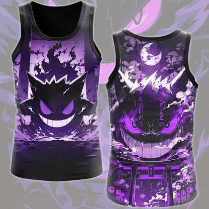 Pokemon Gengar Anime Video Game All Over Printed T-shirt Tank Top Zip Hoodie Pullover Hoodie Hawaiian Shirt Beach Shorts Joggers Tank Top