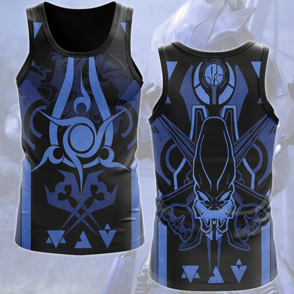 Halo Sangheili (Elite) Video Game All Over Printed T-shirt Tank Top Zip Hoodie Pullover Hoodie Hawaiian Shirt Beach Shorts Joggers Tank Top