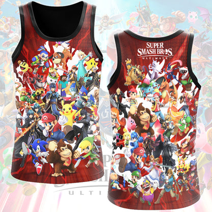 Super Smash Bros. Ultimate Video Game All Over Printed T-shirt Tank Top Zip Hoodie Pullover Hoodie Hawaiian Shirt Beach Shorts Joggers Tank Top