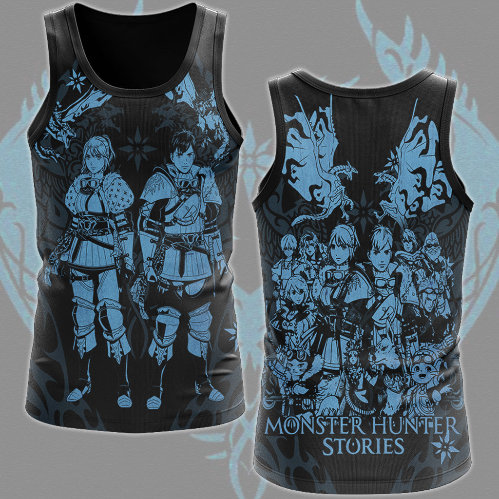 Monster Hunter Stories 3: Twisted Reflection Video Game All Over Printed T-shirt Tank Top Zip Hoodie Pullover Hoodie Hawaiian Shirt Beach Shorts Joggers Tank Top