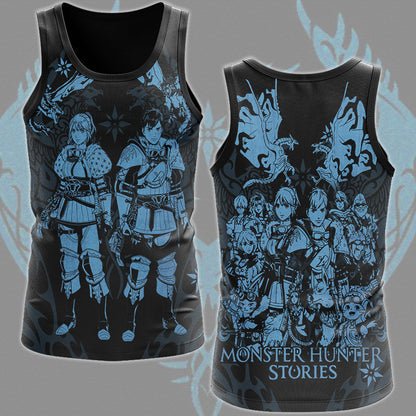 Monster Hunter Stories 3: Twisted Reflection Video Game All Over Printed T-shirt Tank Top Zip Hoodie Pullover Hoodie Hawaiian Shirt Beach Shorts Joggers Tank Top