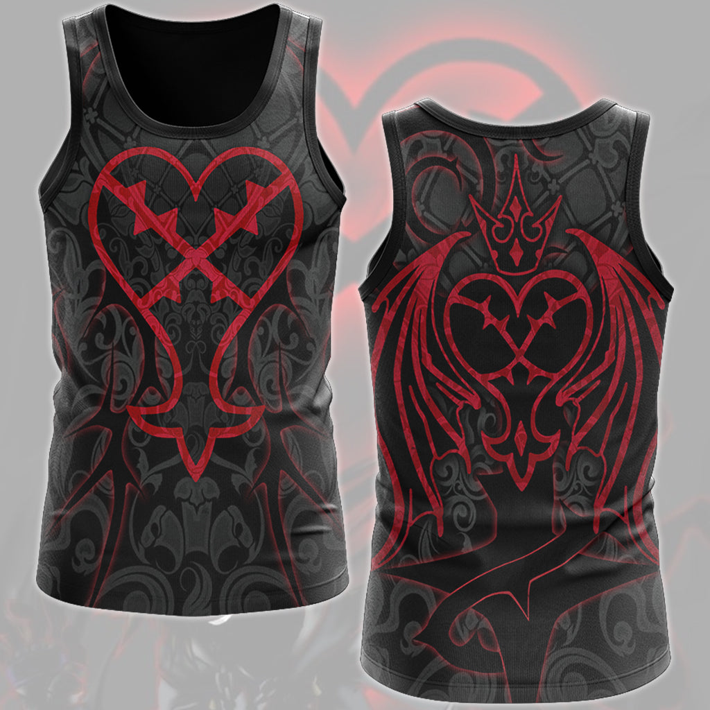 Kingdom Hearts Symbols The Heartless Emblem Video Game All Over Printed T-shirt Tank Top Zip Hoodie Pullover Hoodie Hawaiian Shirt Beach Shorts Joggers